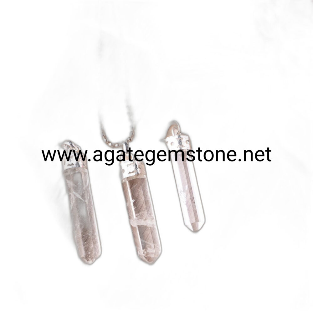 Clear Quartz Crystal Pencil Pendant