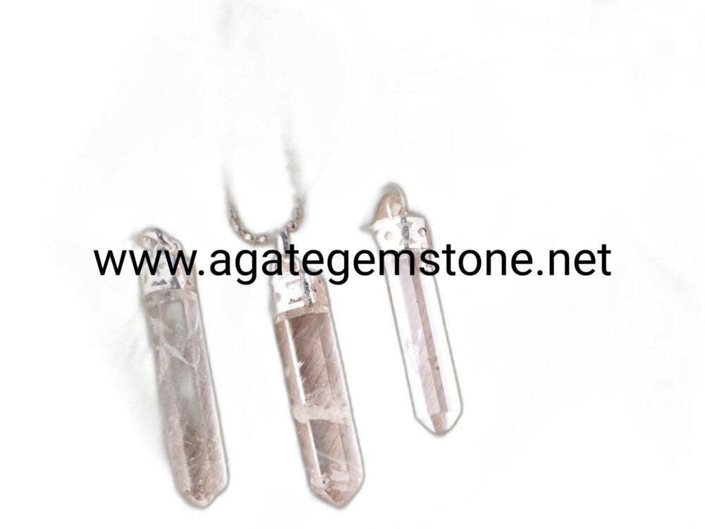 Clear Quartz Crystal Pencil Pendant