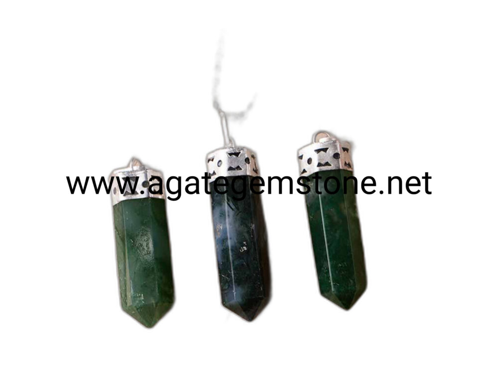 Moss Agate Pencil Pendant