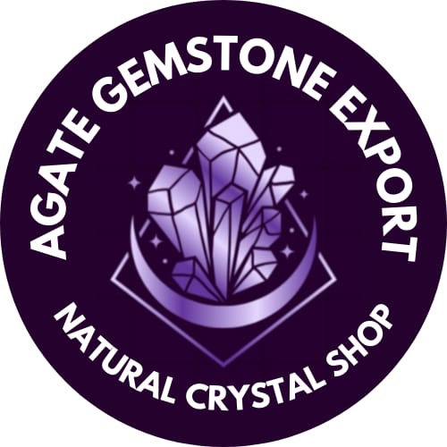 Agate gemstone export logo for crystal jewelry and healing stones store